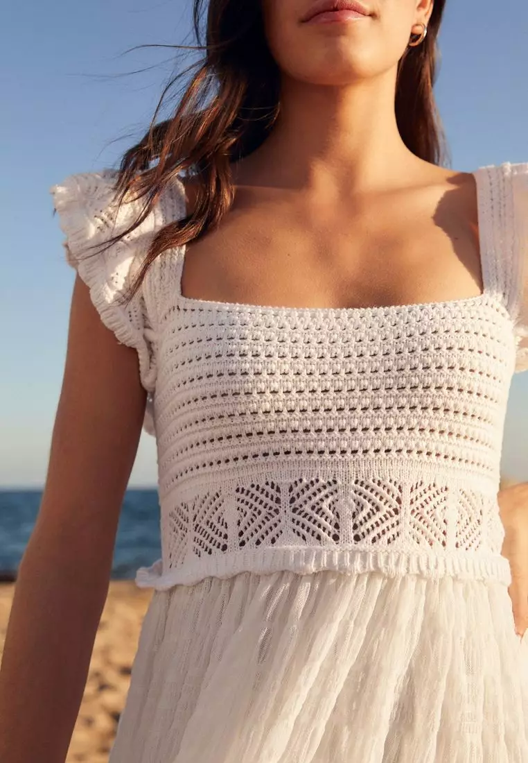 Crochet Flute Sleeve Dress