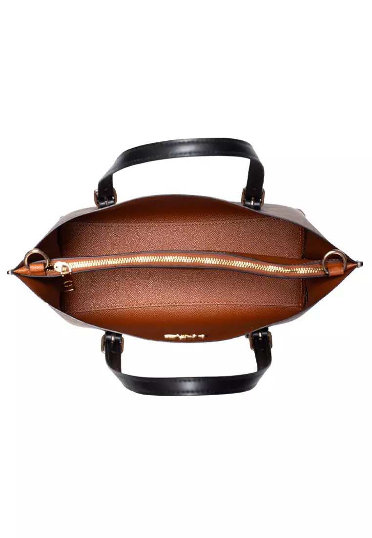 Mollie Tote 25 In Signature Canvas - Brown - Black