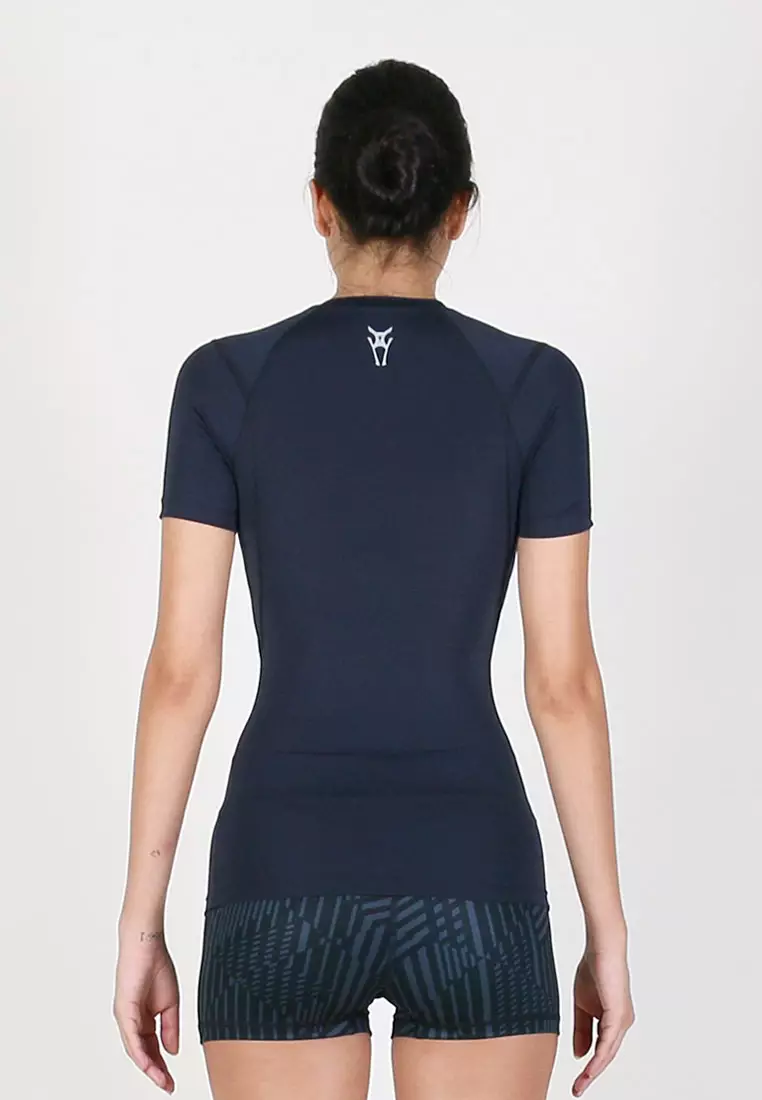 Women Maxforce Agile Compression Short Sleeve Top (Navy)