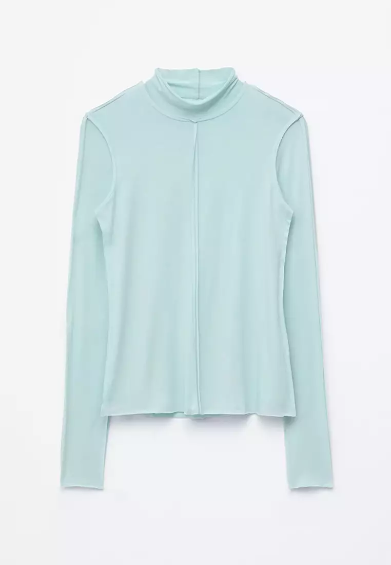 Long-Sleeve Turtleneck Top