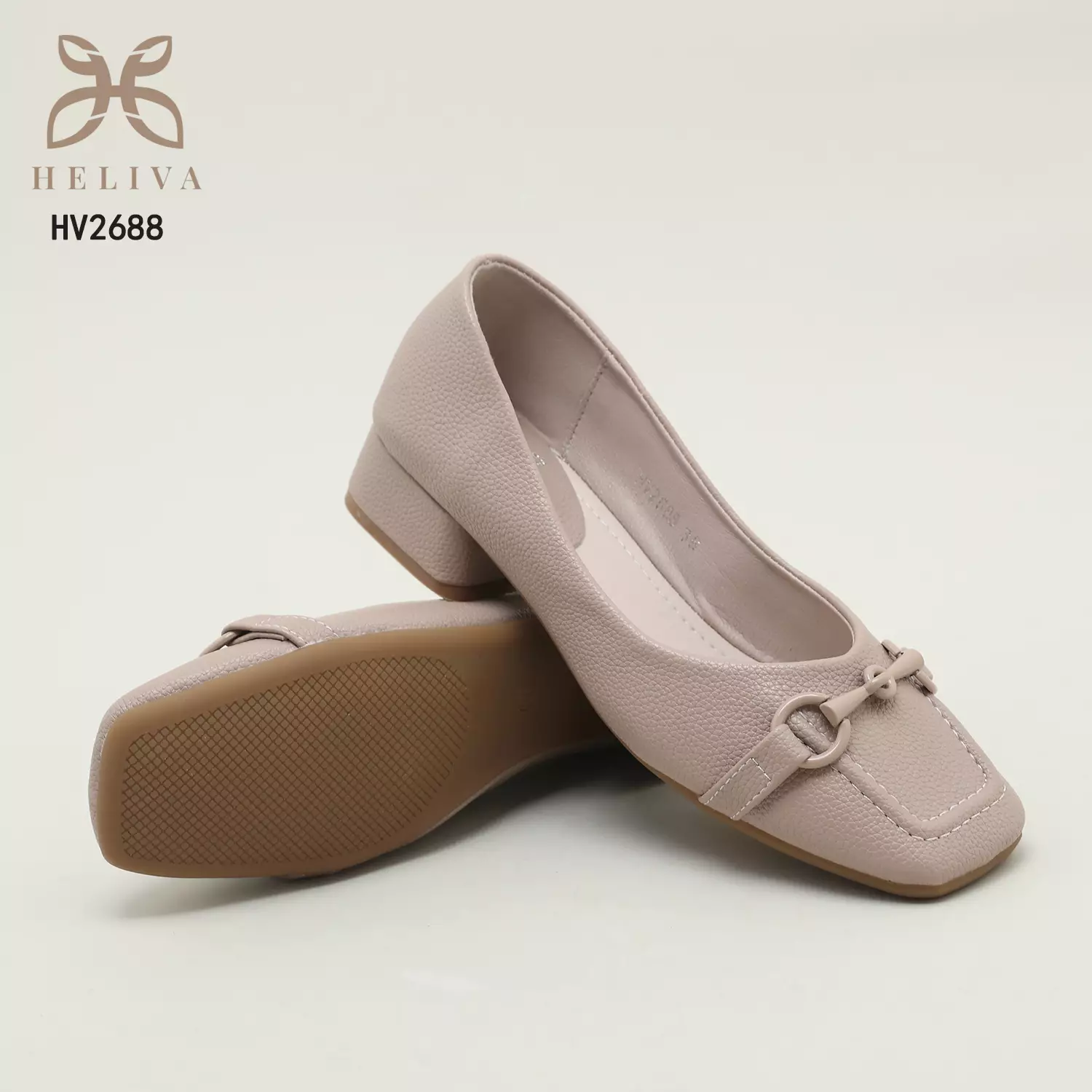 Heliva Zaskia Mid Block Heels Office Ladies Square Toe