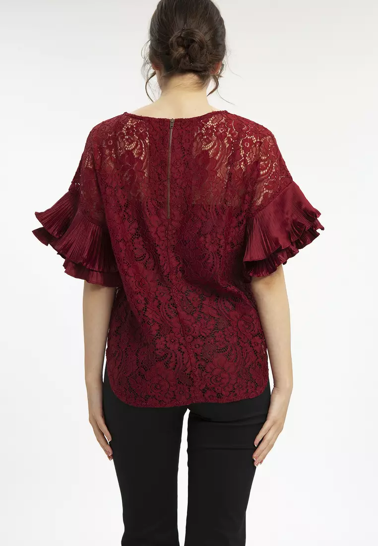 Minimal Dolorez Blouse Maroon