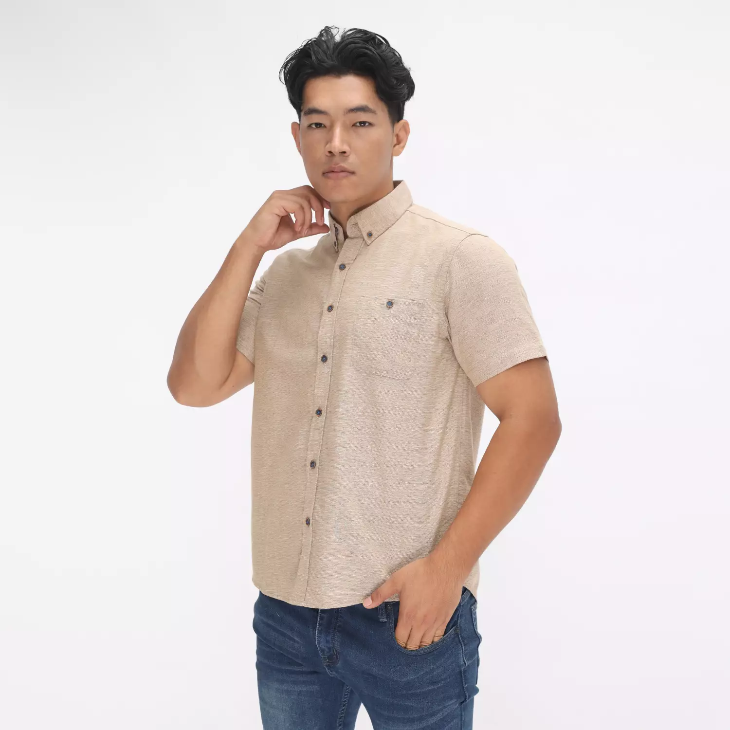 Jual Poshboy POSHBOY Basic Shirt Wellington Light Orange - Kemeja Pria ...