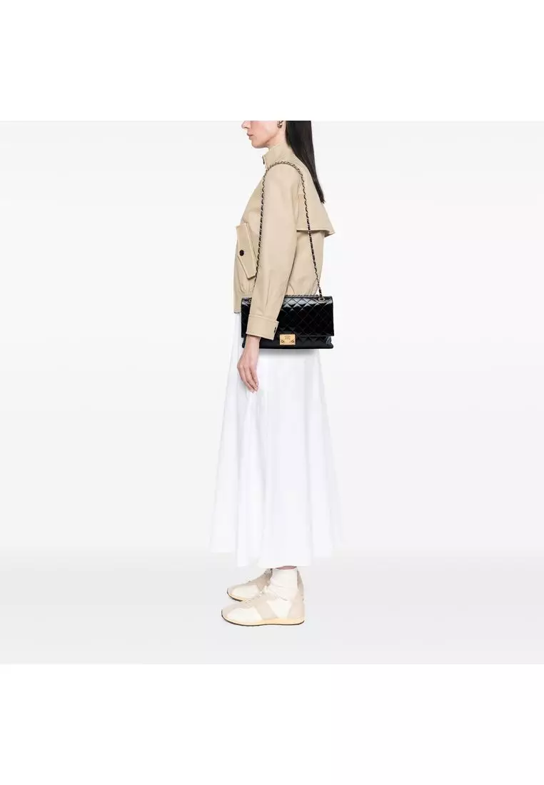 Pre-Loved Chanel Quilted Crinkled Patent Pagoda Accordion Flap