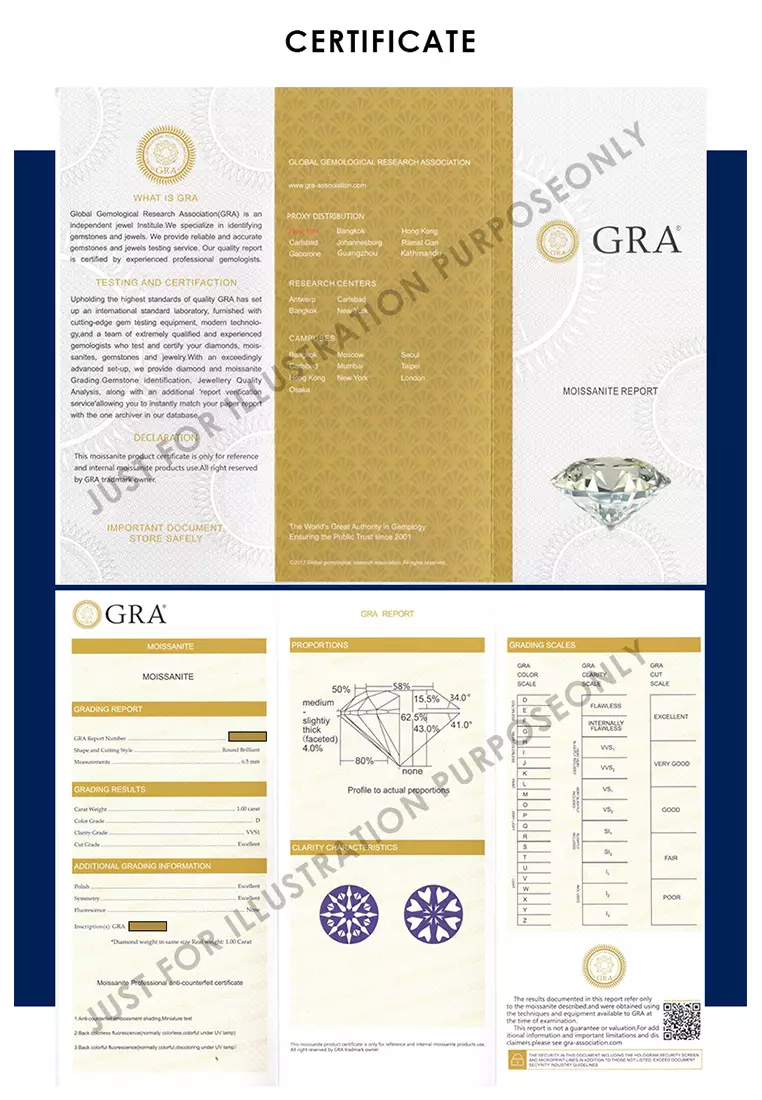 Berlian Moissanite Mon Renne Pendant [GRA CERTIFICATE MOISSANITE DIAMOND] - Kalung 1CT Moissanite Diamond with 925 Silver CELESTA  by Her Jewellery