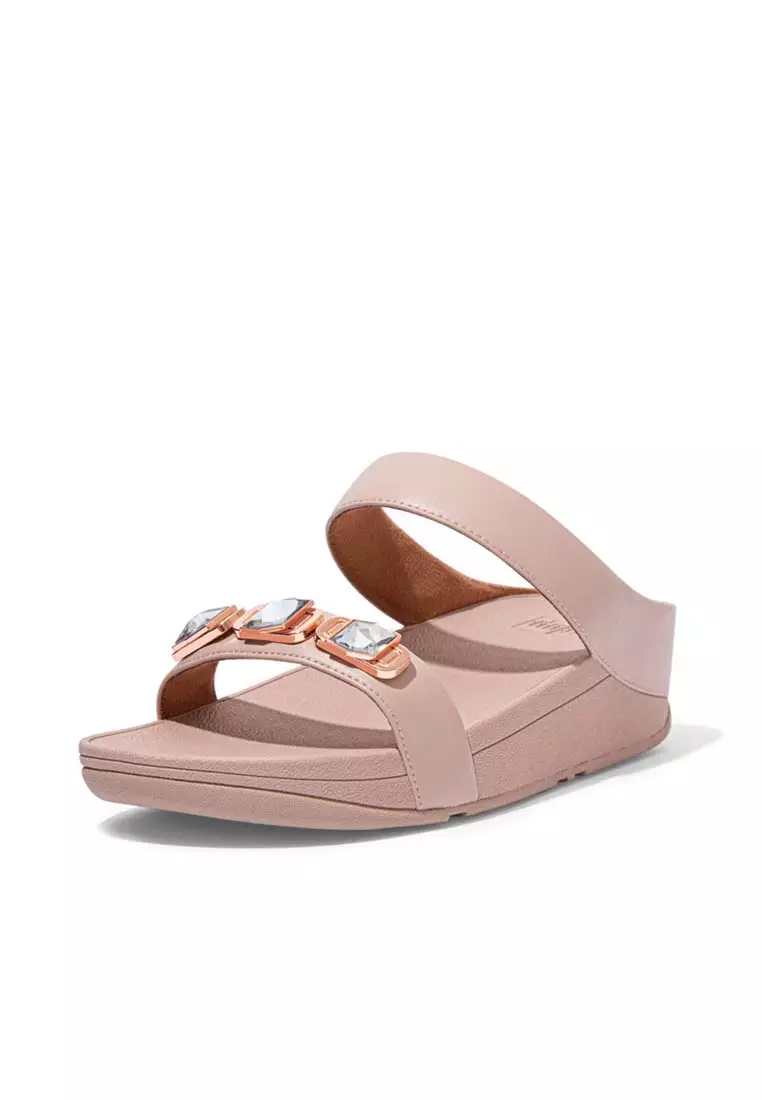 FitFlop FINO Crystal Lock Slides - Beige (DA7-137)