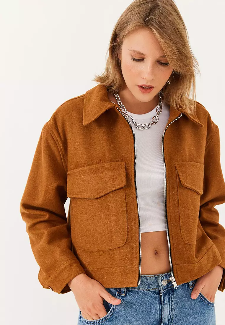 Women's Soft Cashmere Crop Jacket Mbms013 60501013