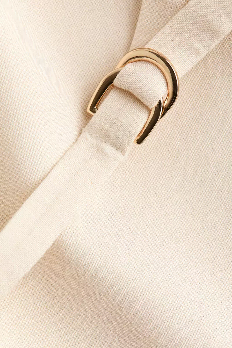 Short-sleeved linen-blend blazer