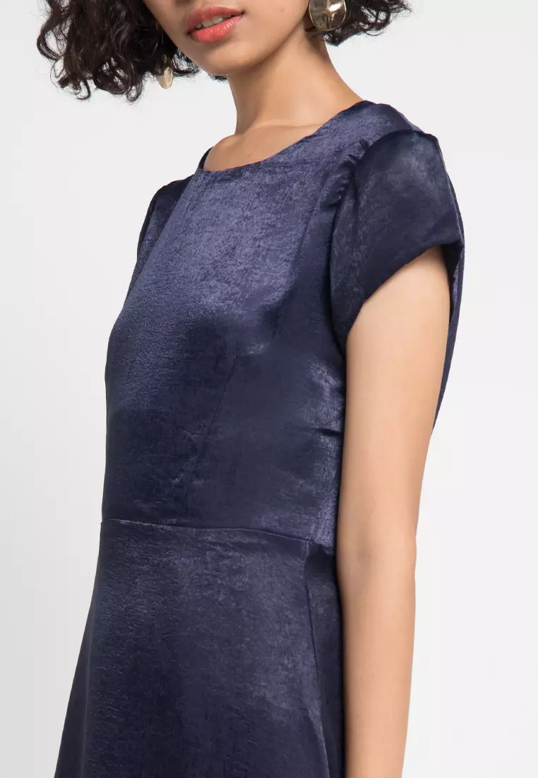 Anita Assymetrical Dress In Navy