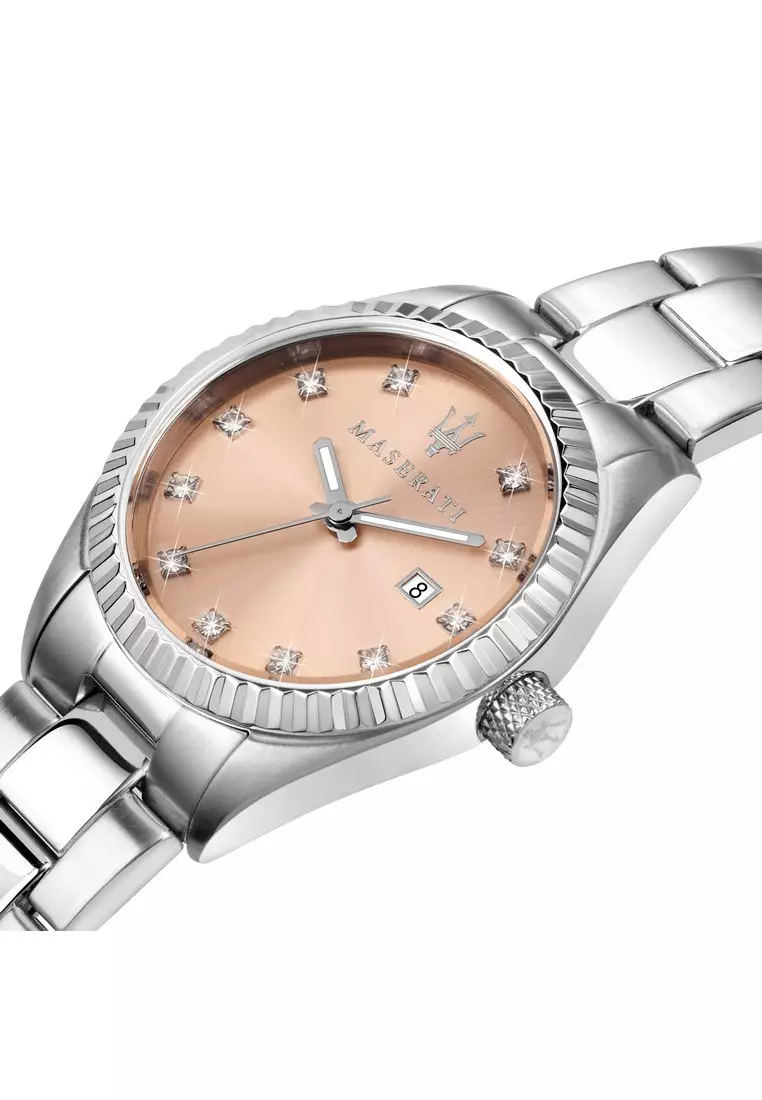 \\u30102 Years Warranty\\u3011Maserati Competizione 31mm Rose Gold Sunray Dial Ladies Quartz Watch R8853100509 With Luminous Hands