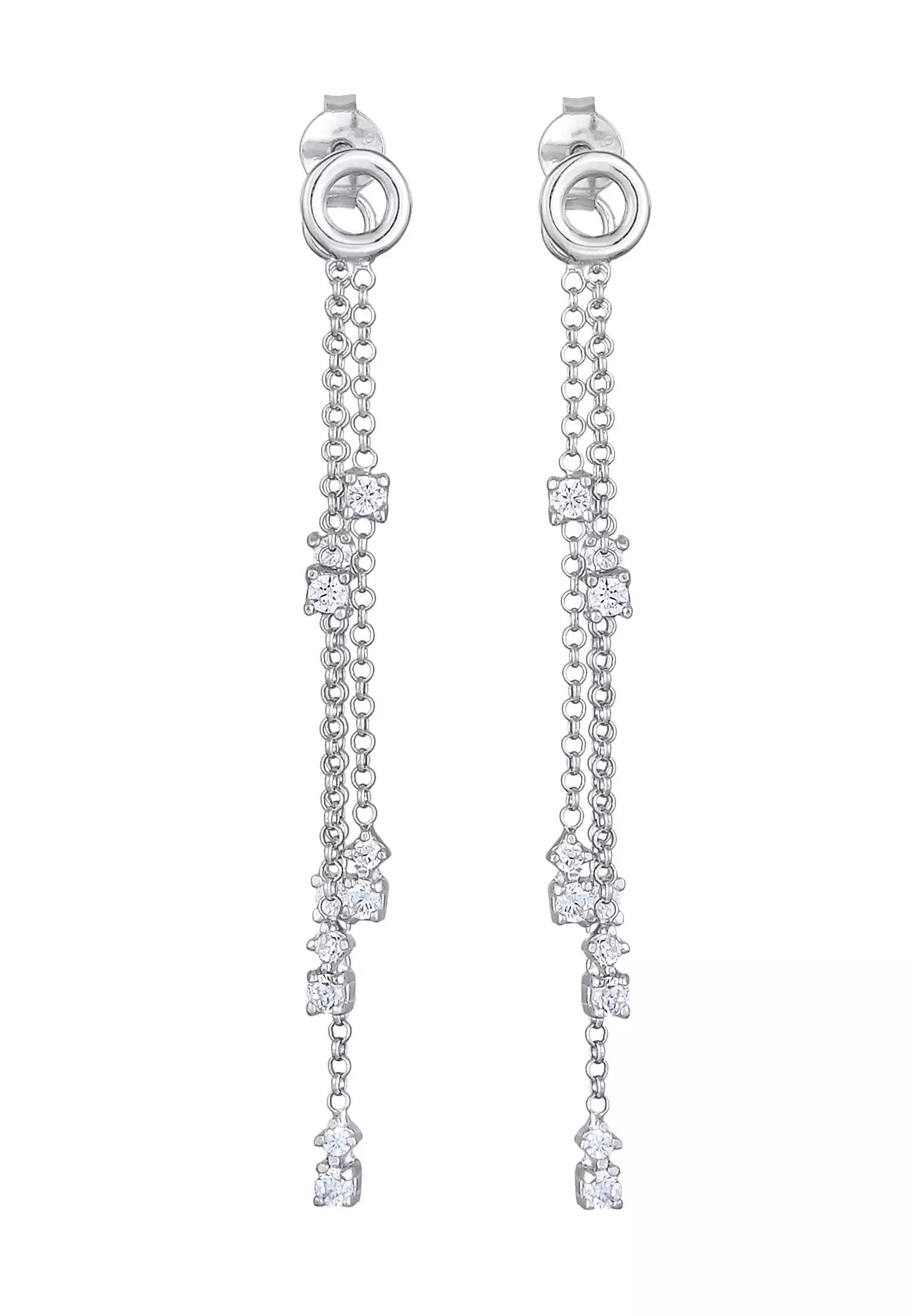 Earrings Ear Dangle Chain Design Zirconia