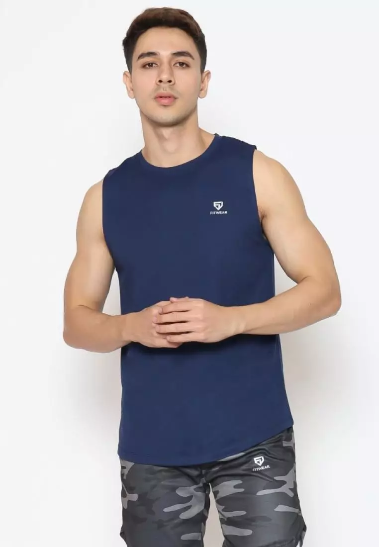 Fitwear - Muscle Tee Olahraga PRIA ADAM DRYFIT - NAVY