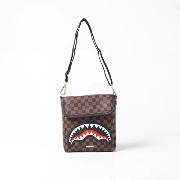 Tas SPRAYGROUND SAWTOOTH SHARKS IN PARIS BROWN SLING BAG 100% ORIGINAL