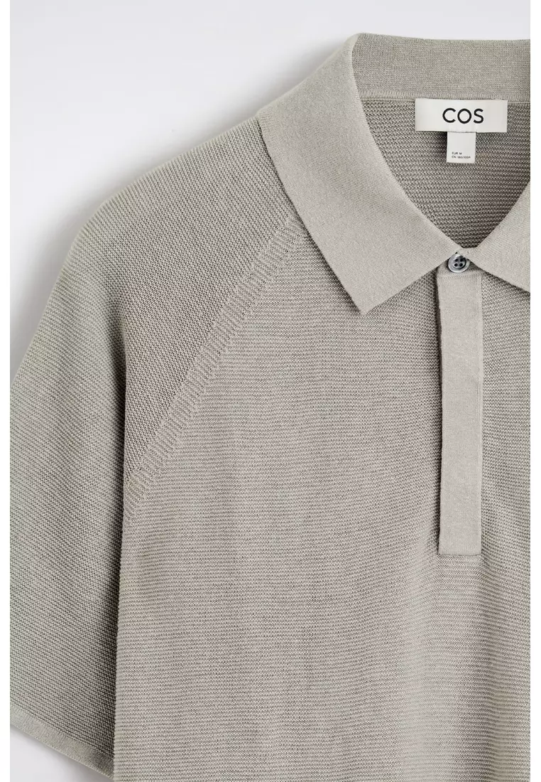 KNITTED LINEN-SILK POLO SHIRT