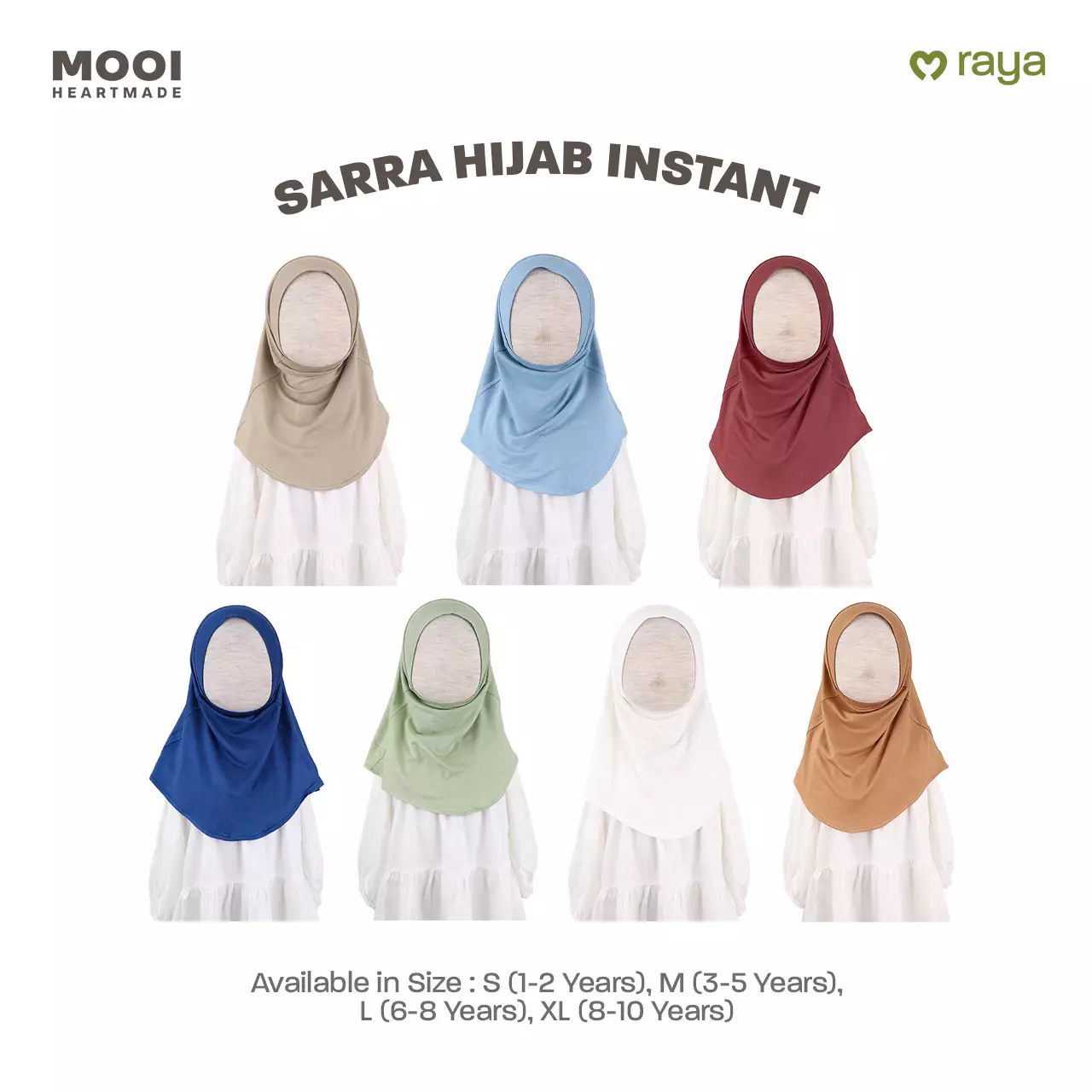 Mooi Hijab Instant Anak Jilbab Anak Perempuan Sarra Hijab - Red Ruby