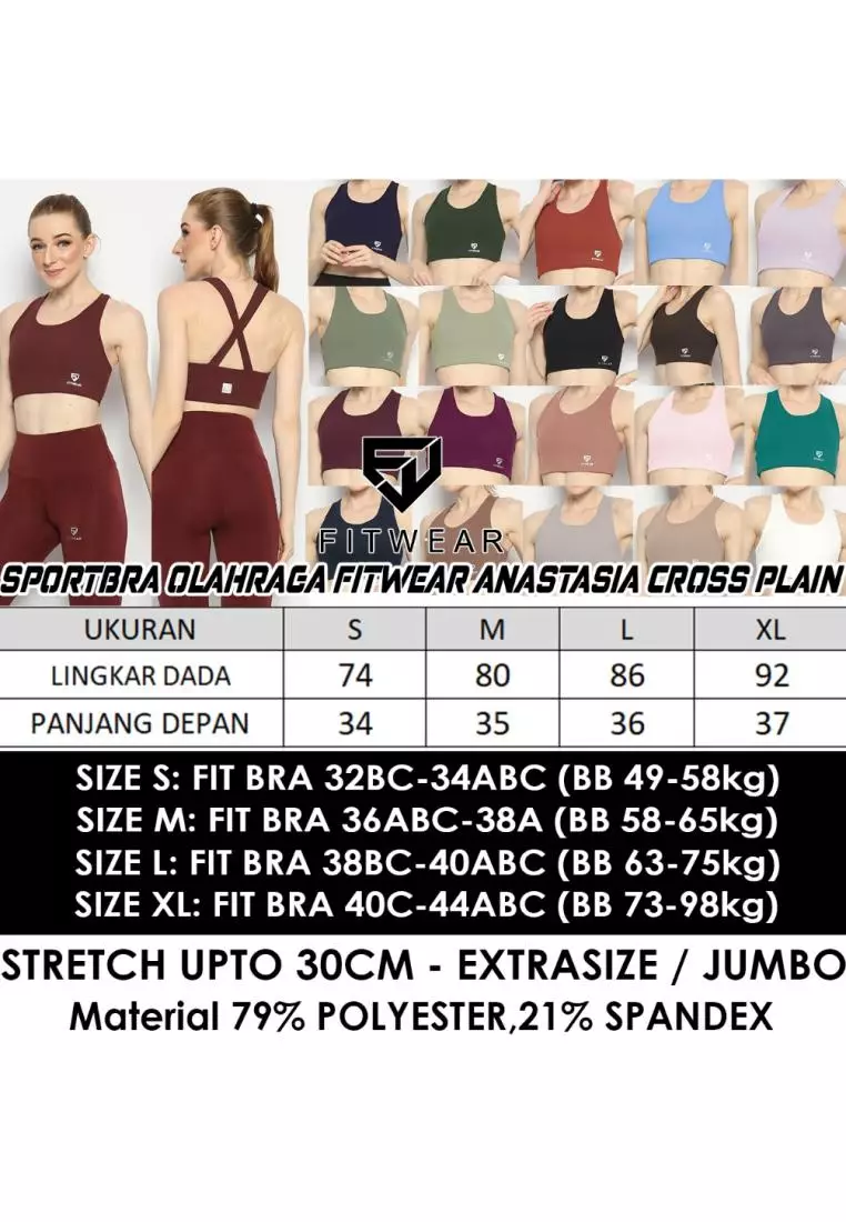 Fitwear - Sportbra Olahraga Wanita ANASTASIA [CROSS PLAIN] - GRAY MARLE