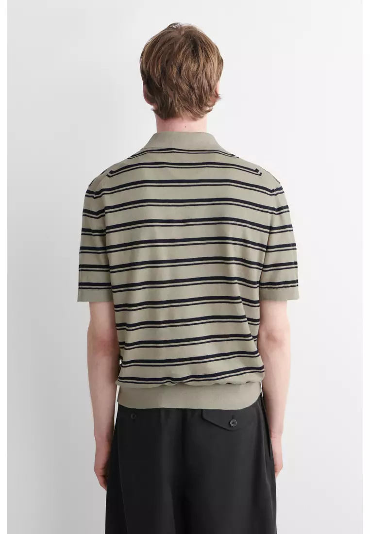 KNITTED LINEN POLO SHIRT