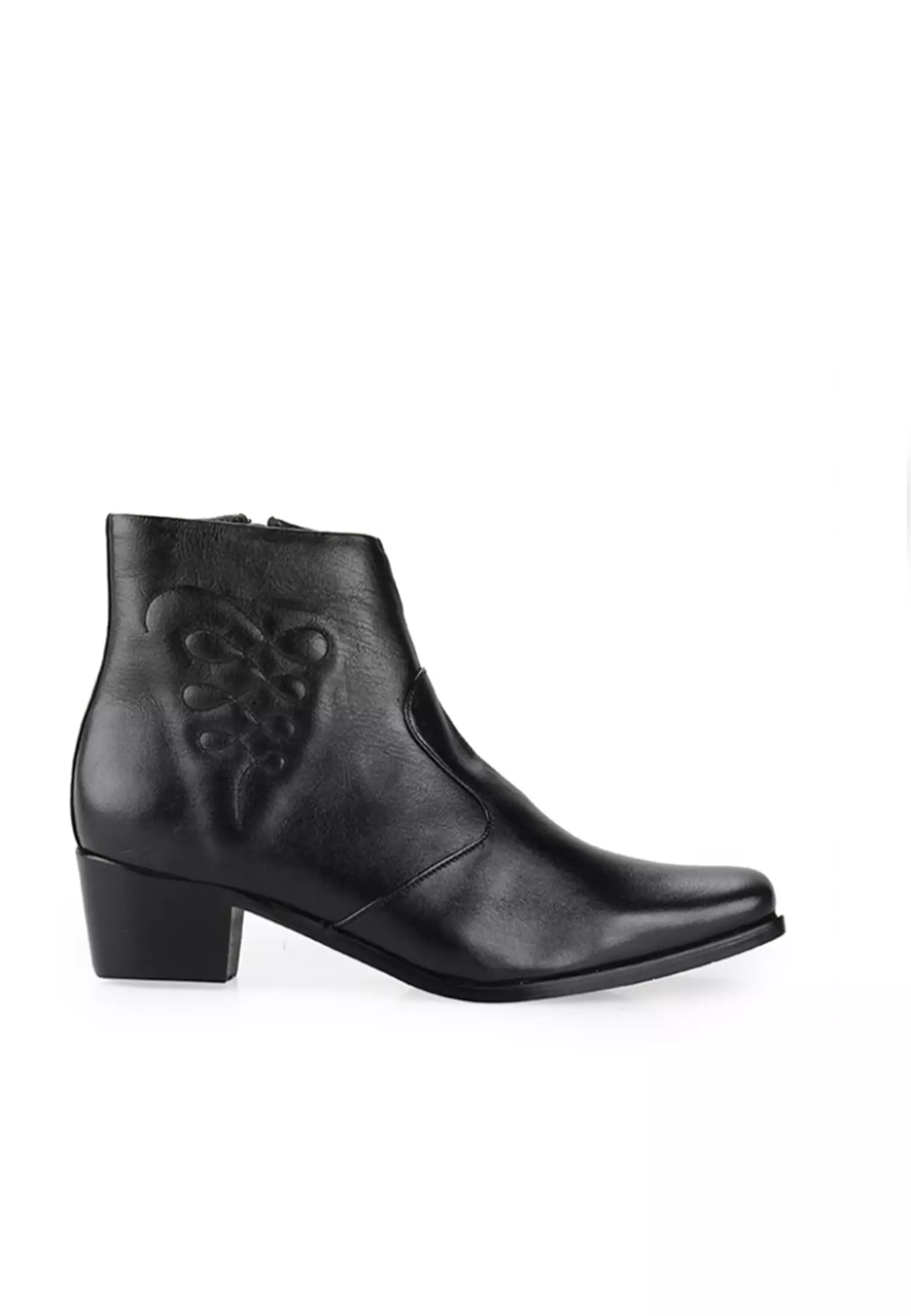 Olivia Sepatu zipper Ankle boots Wanita guinine leather