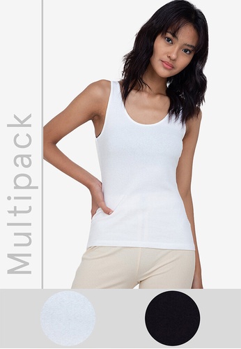 H&M black and white 2-Pack Vest Tops 1C0A4AA9C21CE5GS_1