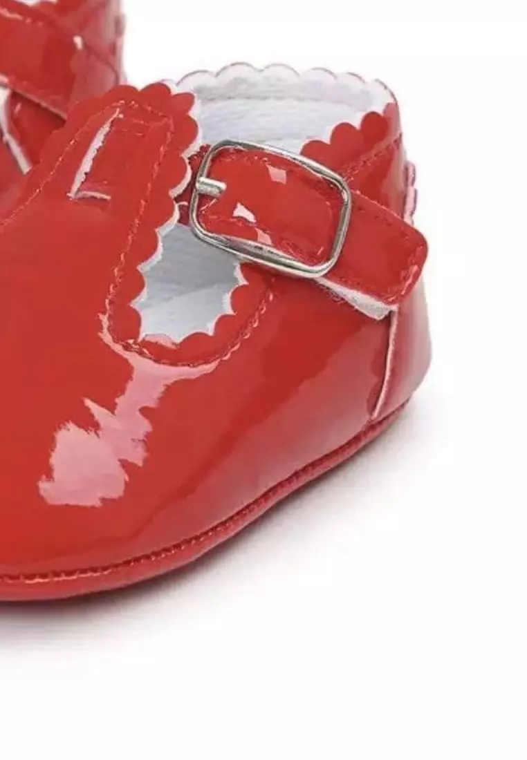 Colored Patent Tbars Shoes - Red