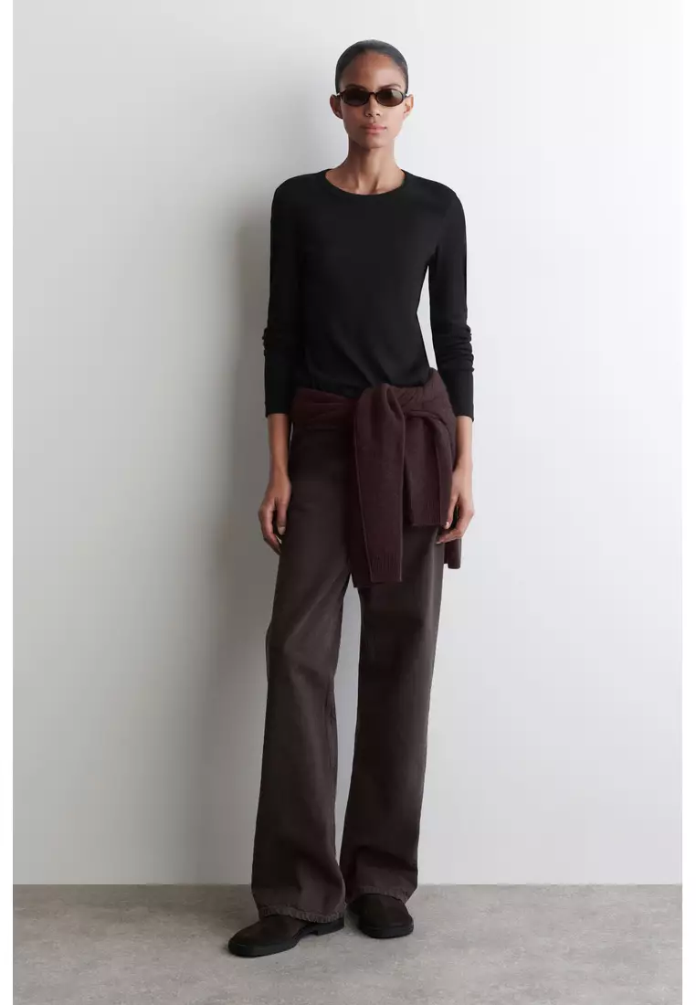 RIBBED JERSEY LONG-SLEEVED TOP