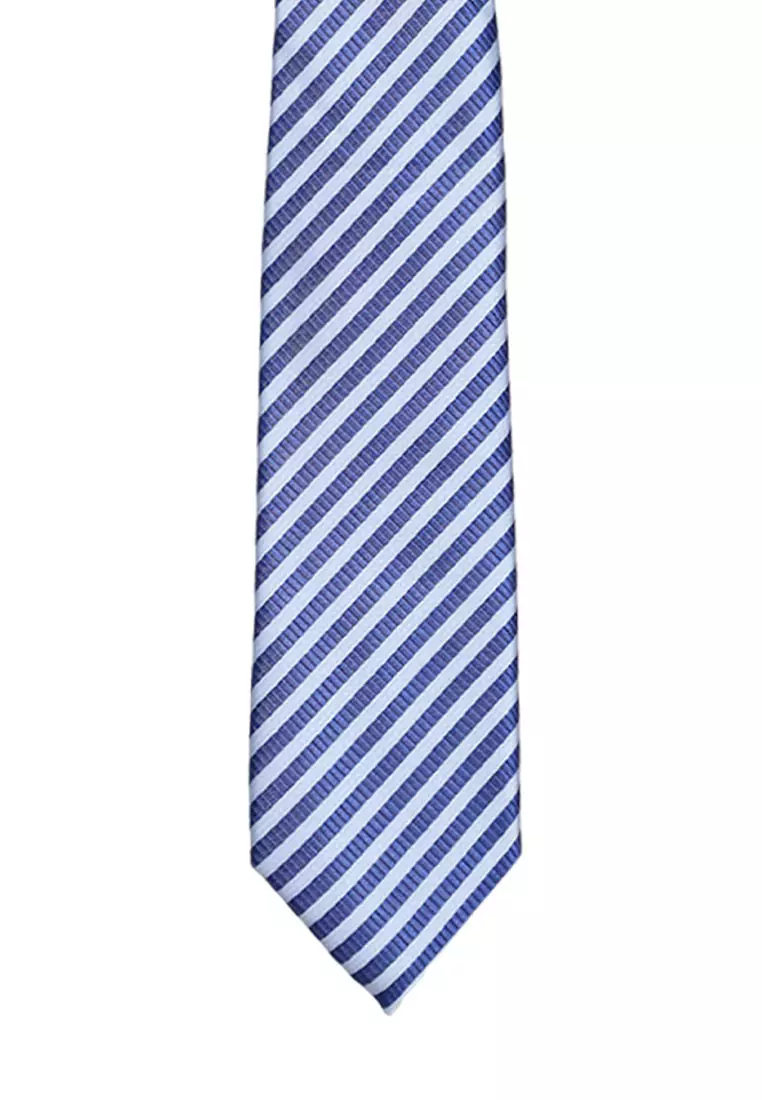 Byford Mens Micro Polyester Neck Tie 6.5 - 3026006B-31LtBlueStripe