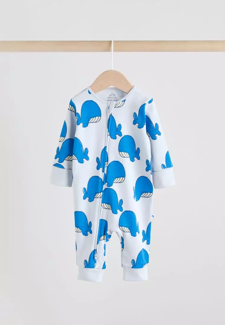 Two Way Zip Baby Sleepsuits 3 Pack