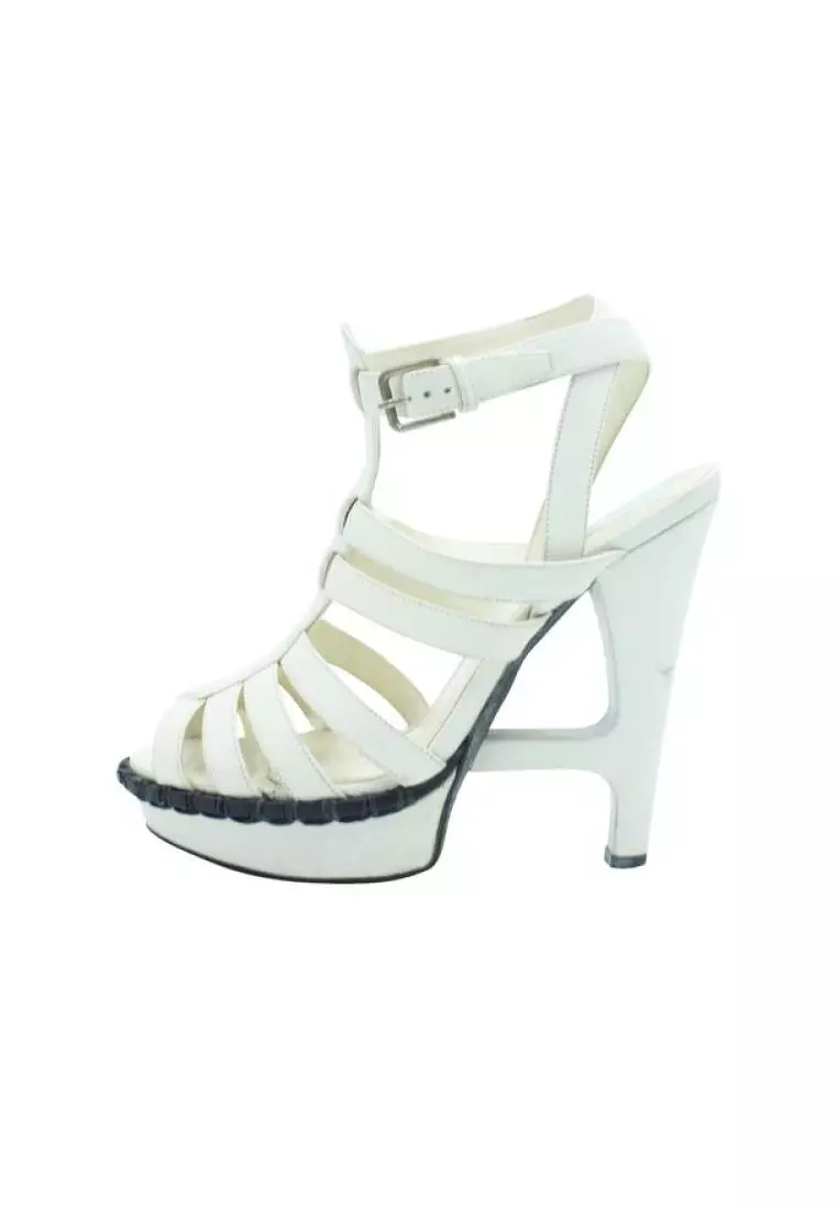 White best sale caged heels
