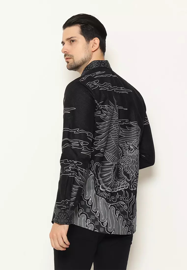 My Aksa Batik Pria Kemeja Panjang Furing Eagle