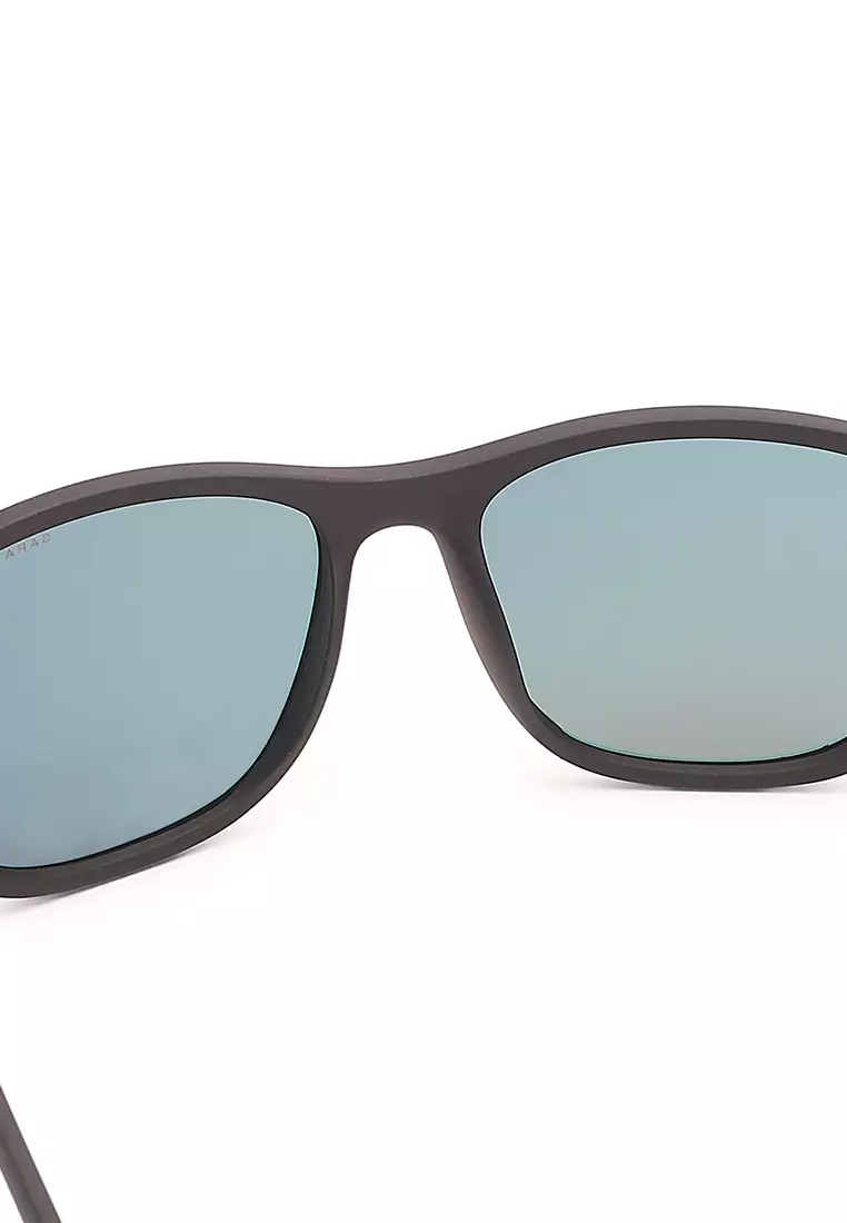 Unisex Casual Polarized Rectangular Sunglasses (Kacamata Hitam) - Hitam / Merah