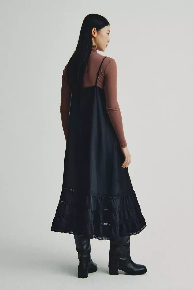 Lace-inset strappy dress