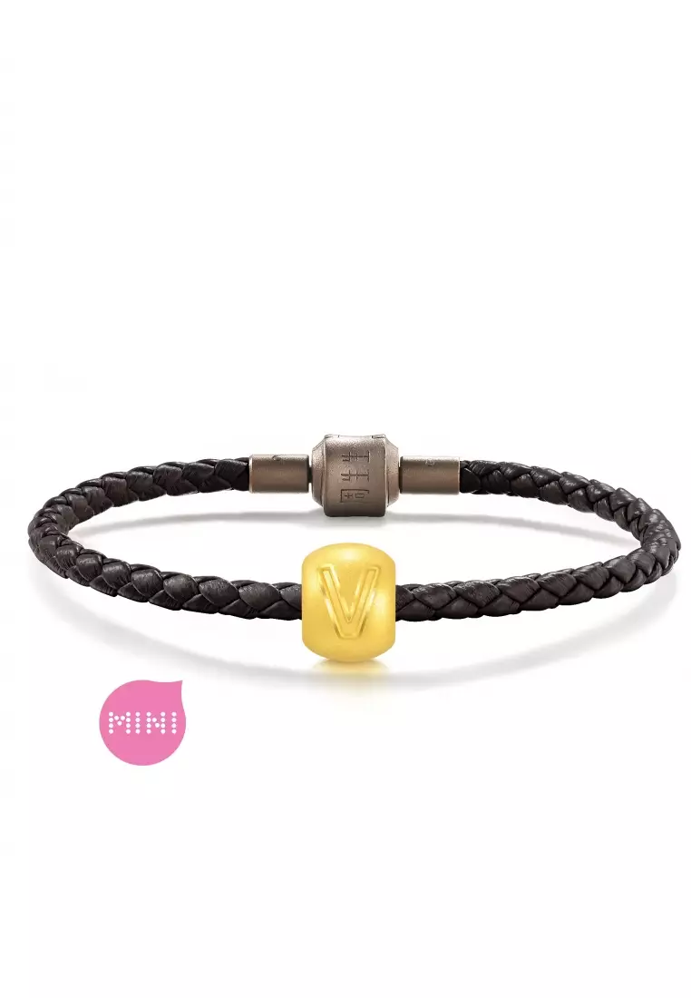 Charme 999 24K Gold Letter V Alphabet Charm 92916C (Bracelet not included)