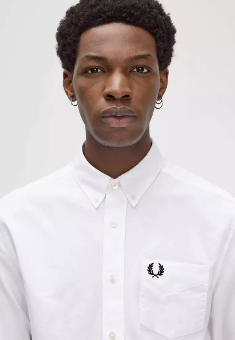 Fred Perry M5516 Oxford Long Sleeve Shirt (White)