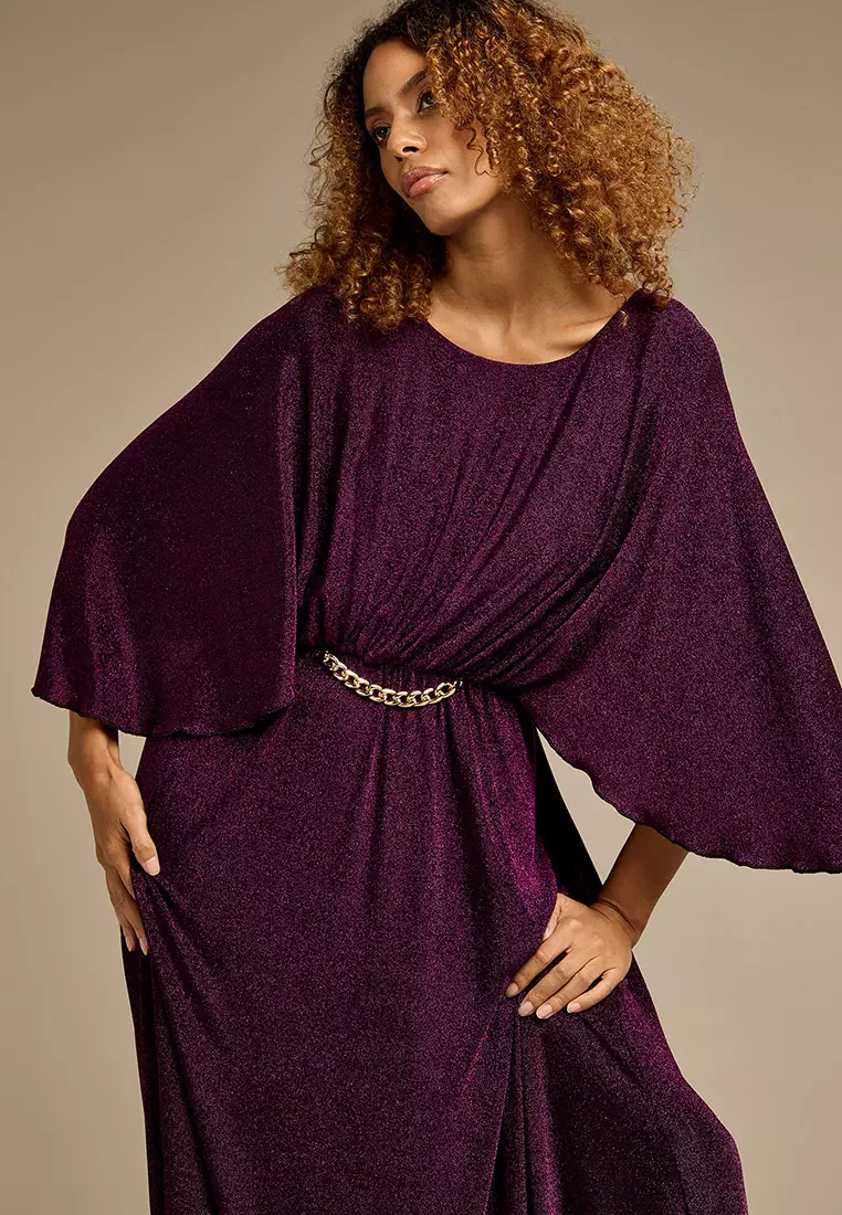 Brielle Purple Sparkle Maxi Dress
