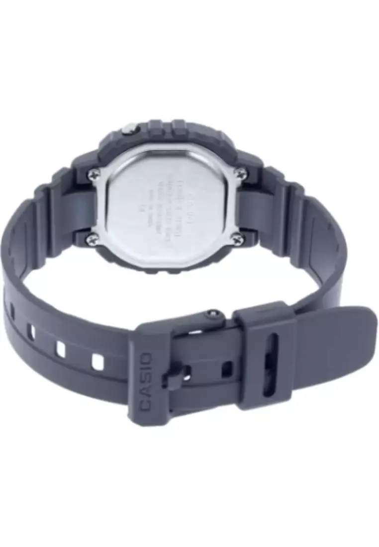 Kid's Digital Watch LA-20WH-8A Grey Resin Band Watch for Kids