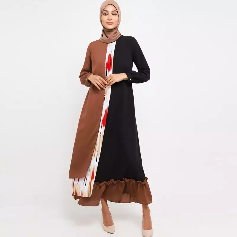 Alika Maxi Dress In Beige, Red & Black Print
