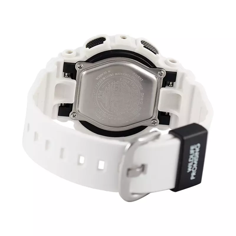 Jam Tangan Wanita Casio Baby-G BA-120WLP-7ADR Wildlife Promising Collaboration Digital Analog Dial White Resin Band