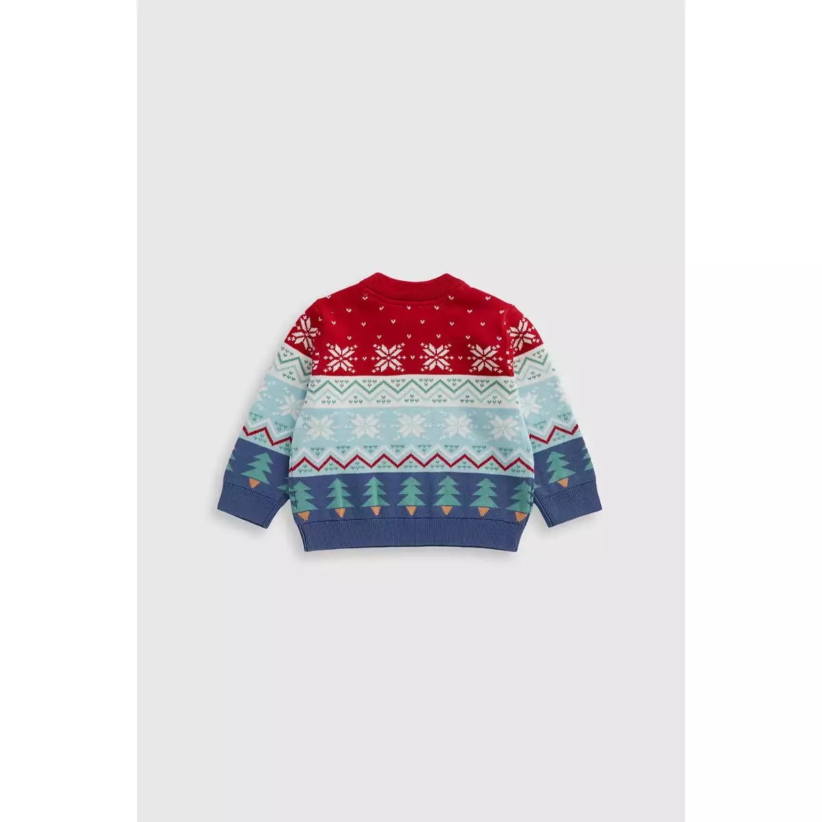 Mothercare Festive Fair-Isle Knitted Jumper - Set Pakaian Bayi Laki-laki (Biru)