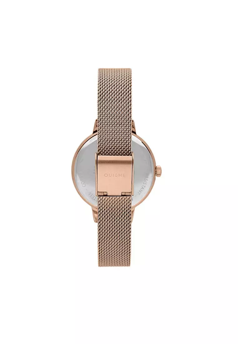 [Sustainable Watch] Oui & Me Amourette Rose Gold Metal Band Strap Ladies Quartz Watch ME010136