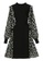 Sunnydaysweety black Temperament Imitation Silk Stitching Knitwear One-Piece Dress A21092810 22DBFAA2B02B85GS_1