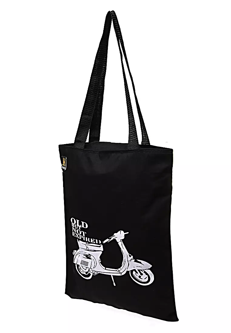 Erico Totebag Pria Vespa Old But Not Tas Jinjing Kasual Material Drill ORIGINAL - Black