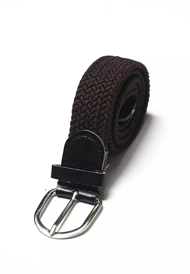 Houseofcuff Ikat Pinggang Rajut Belt Sabuk Pria Unisex Cokelat Tua Small