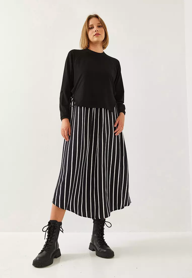 Women's Side Tie Skirt Print Long Sleeve Dress 60351251