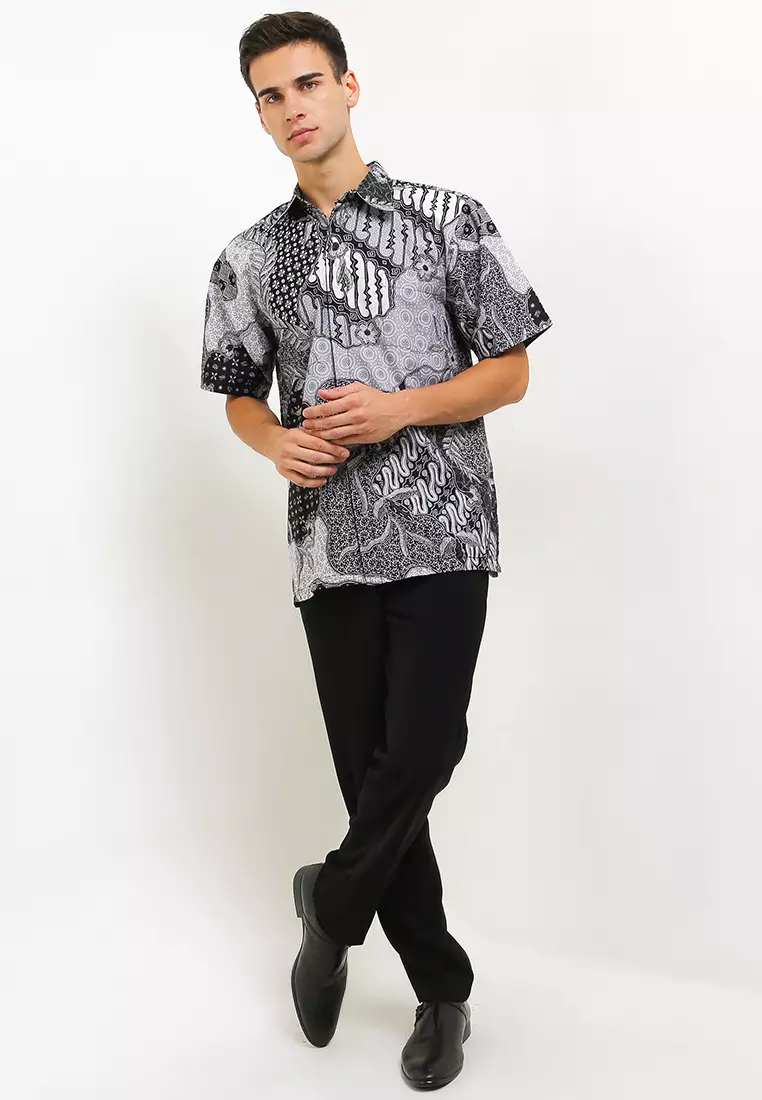Aska Shirt Kemeja Batik Katun Trikot Lengan Pendek