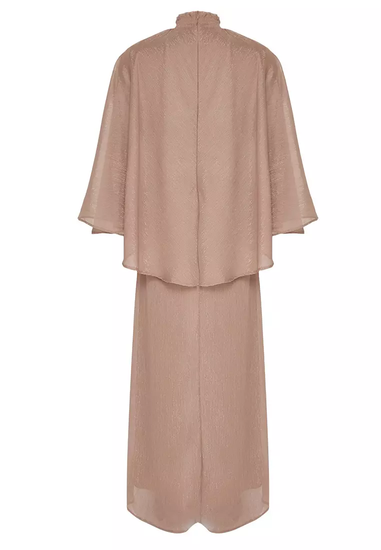 X Ai Mink Cape Ribbon Detail Dress Tctaw25Eb00126