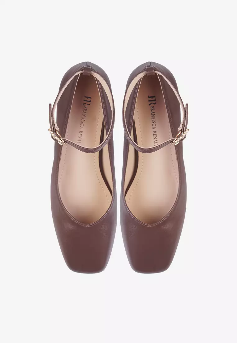 Sepatu Block Heels Wanita with Ankle Strap L.Marine