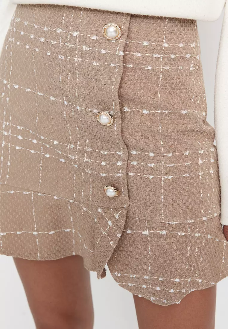 Woven Buttoned Skirt
