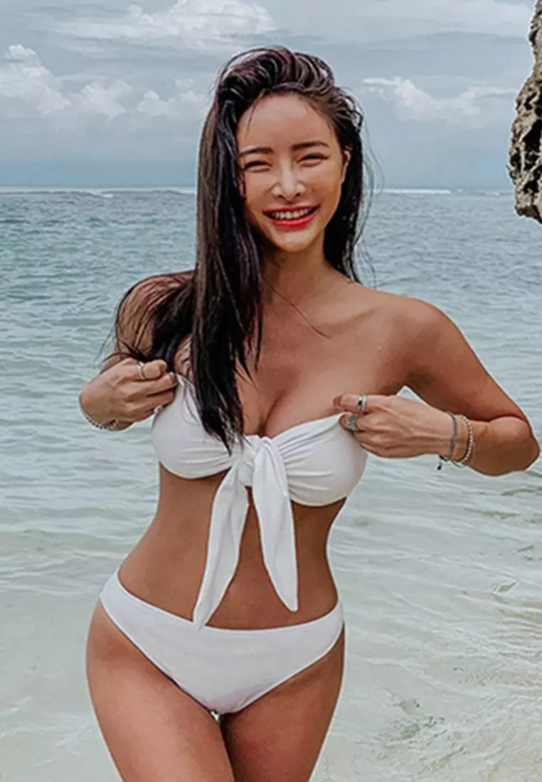 Buy ZITIQUE Korean women s bikini swimsuit white 2024 Online