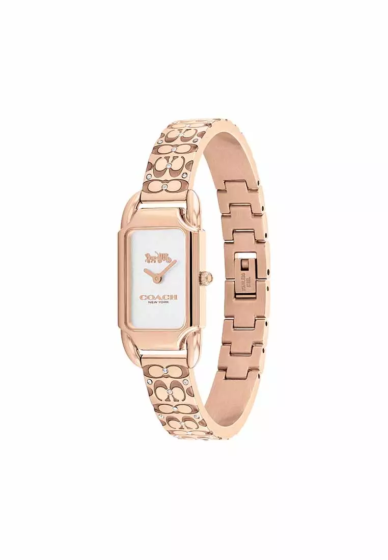 Cadie Women's Watch Ionic Plated Rose Gold Steel & Crystals Strap - White Dial 14504197