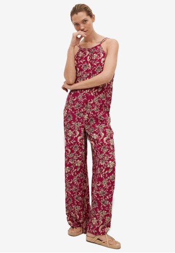 Mango red Long Printed Jumpsuit 76CD7AAC997A57GS_1